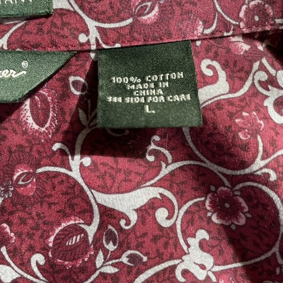 Mens Eddie Bauer Button Down Dress Shirt Floral Top Size L Wrinkle Resistant u - Picture 9 of 11